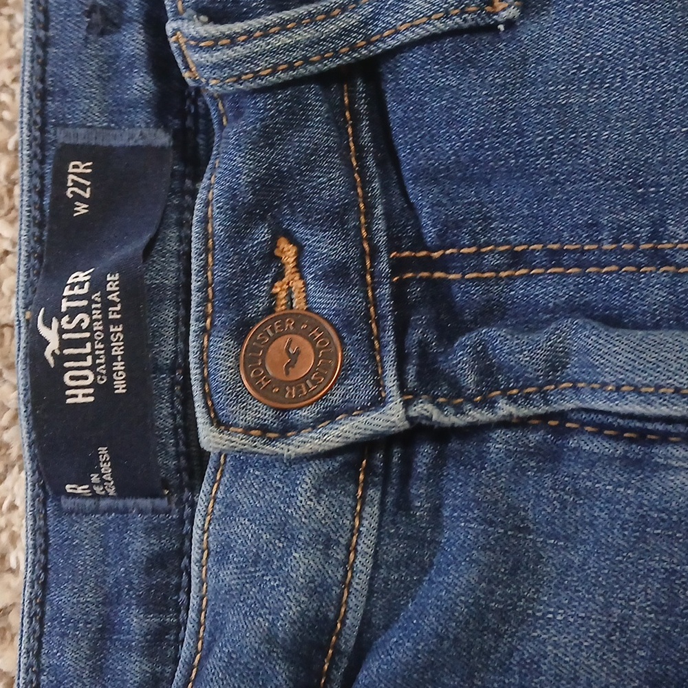 Hollister Blue High rise Flare Wide Leg Jeans - Picture 2 of 12